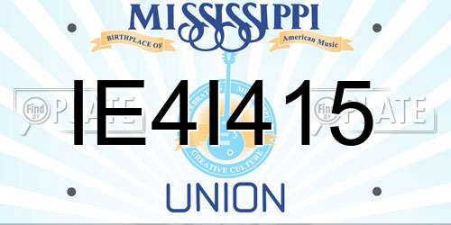 IE4I415 Mississippi License Plate