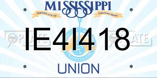IE4I418 Mississippi License Plate