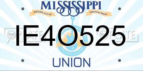 IE4O525 Mississippi License Plate