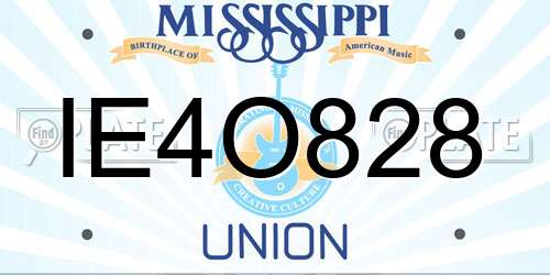 IE4O828 Mississippi License Plate