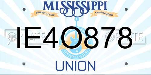 IE4O878 Mississippi License Plate