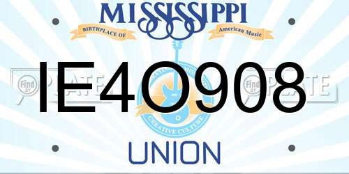 IE4O908 Mississippi License Plate