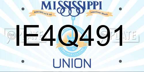 IE4Q491 Mississippi License Plate
