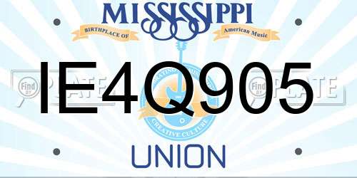 IE4Q905 Mississippi License Plate