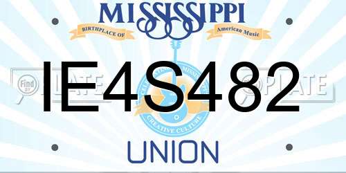 IE4S482 Mississippi License Plate