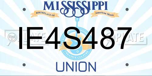 IE4S487 Mississippi License Plate