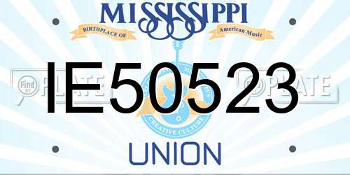 IE50523 Mississippi License Plate
