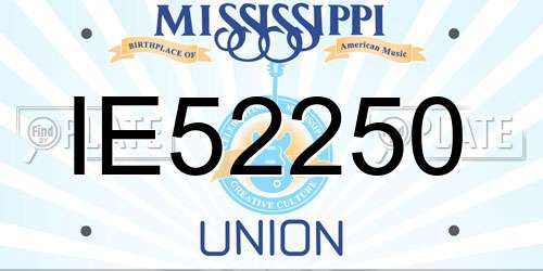 IE52250 Mississippi License Plate