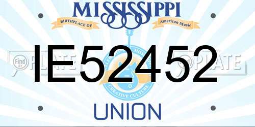 IE52452 Mississippi License Plate