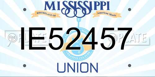 IE52457 Mississippi License Plate