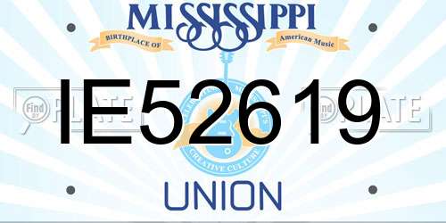 IE52619 Mississippi License Plate