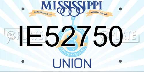 IE52750 Mississippi License Plate