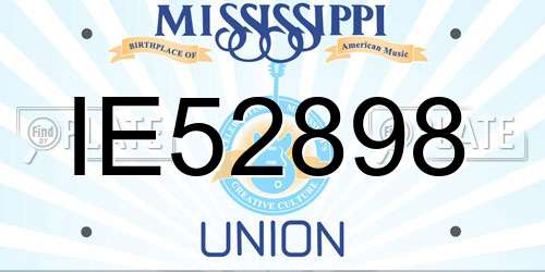 IE52898 Mississippi License Plate