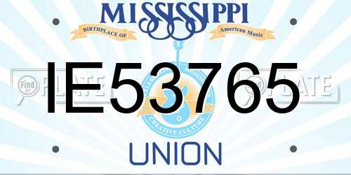 IE53765 Mississippi License Plate