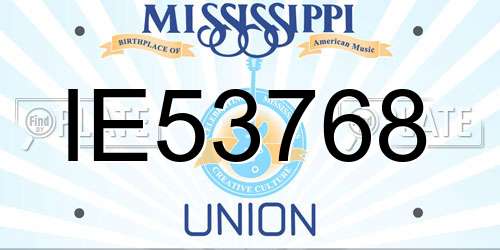 IE53768 Mississippi License Plate