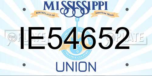 IE54652 Mississippi License Plate