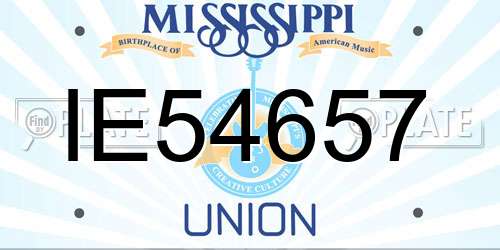 IE54657 Mississippi License Plate