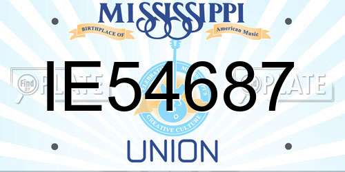 IE54687 Mississippi License Plate