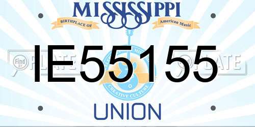 IE55155 Mississippi License Plate