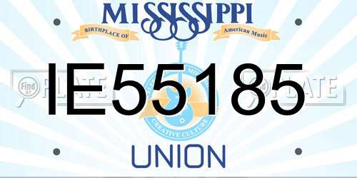 IE55185 Mississippi License Plate