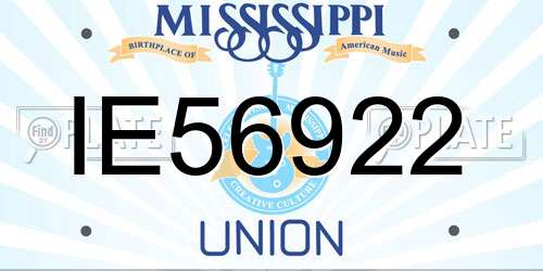 IE56922 Mississippi License Plate
