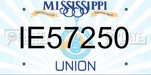 IE57250 Mississippi License Plate