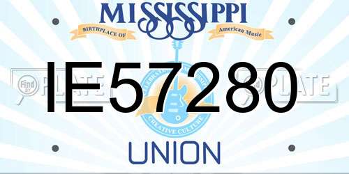 IE57280 Mississippi License Plate