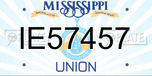 IE57457 Mississippi License Plate