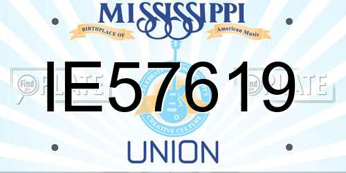 IE57619 Mississippi License Plate