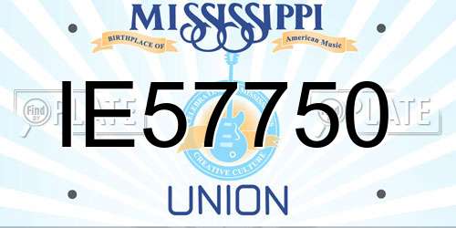 IE57750 Mississippi License Plate