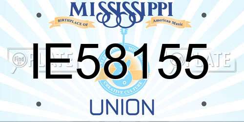 IE58155 Mississippi License Plate