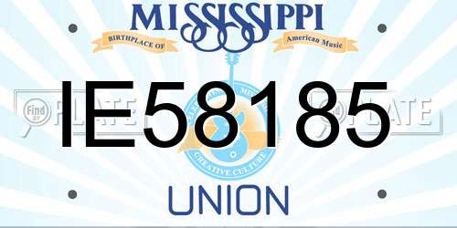 IE58185 Mississippi License Plate