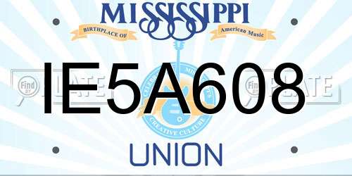 IE5A608 Mississippi License Plate