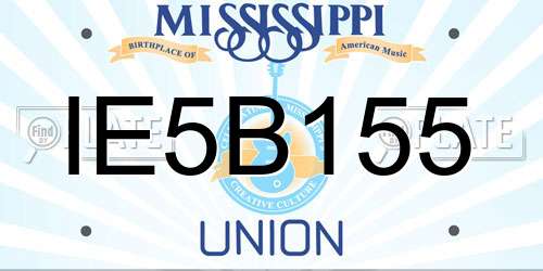 IE5B155 Mississippi License Plate