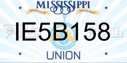 IE5B158 Mississippi License Plate