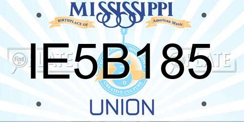 IE5B185 Mississippi License Plate
