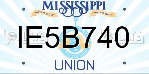 IE5B740 Mississippi License Plate
