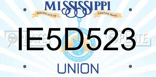 IE5D523 Mississippi License Plate