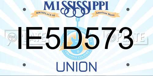 IE5D573 Mississippi License Plate