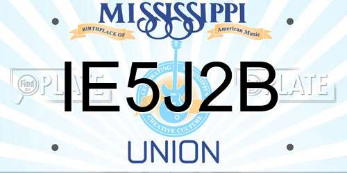 IE5J2B Mississippi License Plate