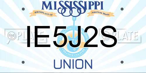 IE5J2S Mississippi License Plate