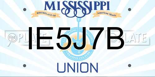 IE5J7B Mississippi License Plate