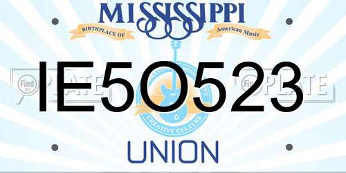 IE5O523 Mississippi License Plate