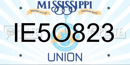 IE5O823 Mississippi License Plate