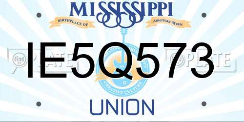 IE5Q573 Mississippi License Plate