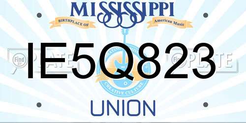 IE5Q823 Mississippi License Plate