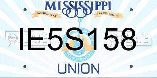 IE5S158 Mississippi License Plate