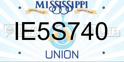 IE5S740 Mississippi License Plate