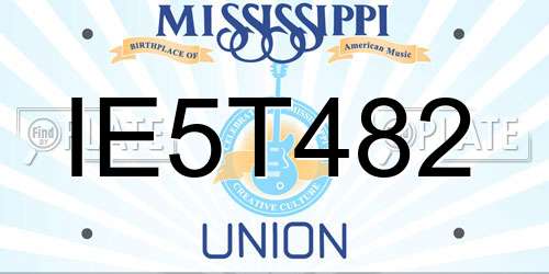 IE5T482 Mississippi License Plate