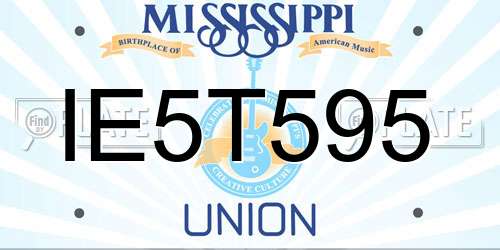 IE5T595 Mississippi License Plate